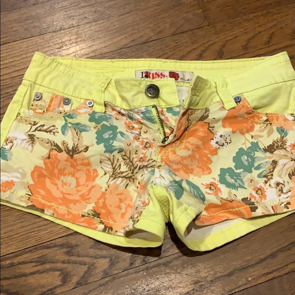 Multi color jean shorts